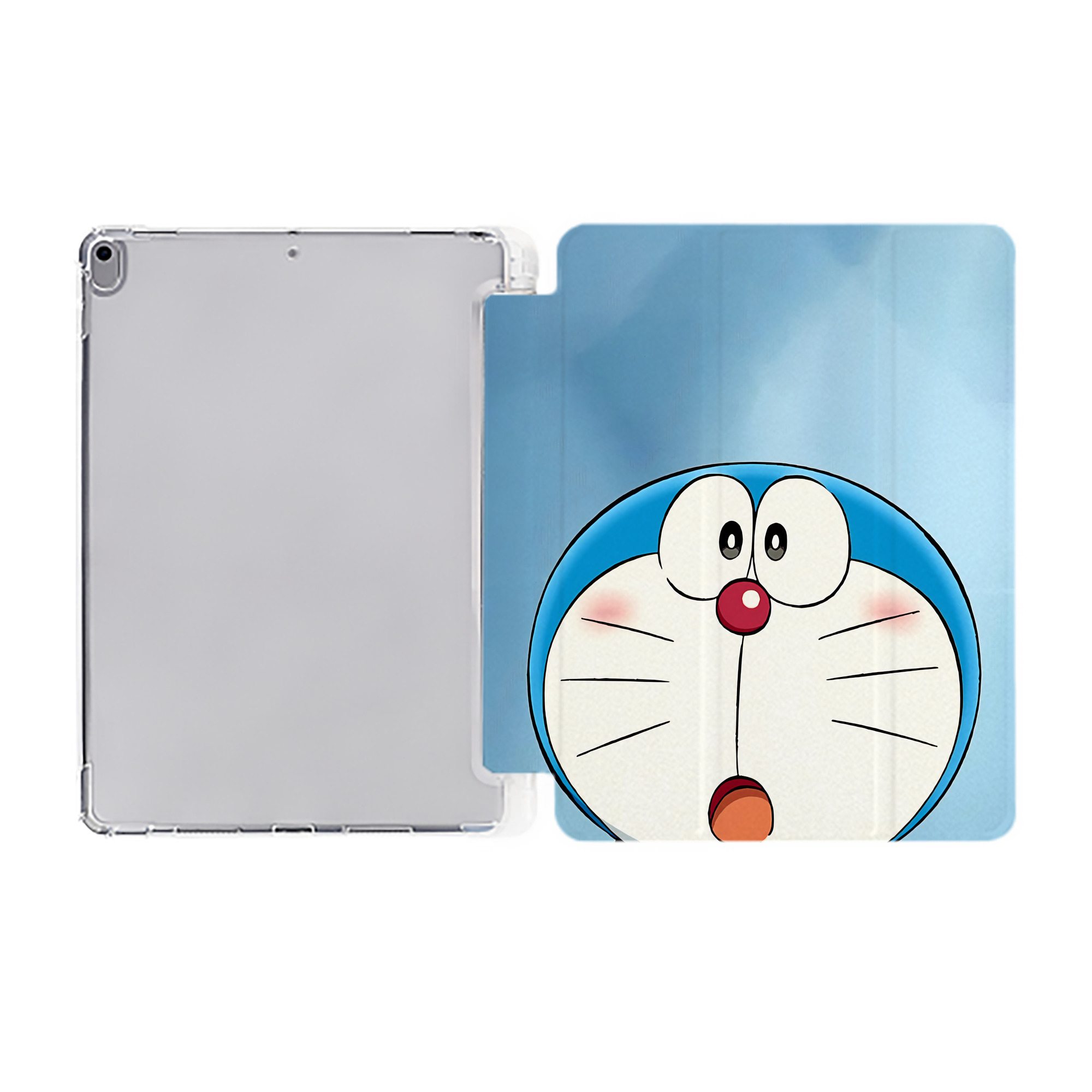 （画像用） ドラえもん Doraemon IPad ケース ペン収納付き 三つ折りスタンド PUレザー×シリコン 対応機種9.5/10.5/10.9インチ